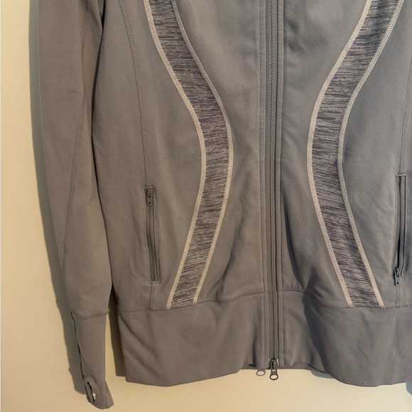 Lululemon Fill Zip In Stride Jacket We Are From Space Fossil Gray Size 8 - Picture 5 of 10